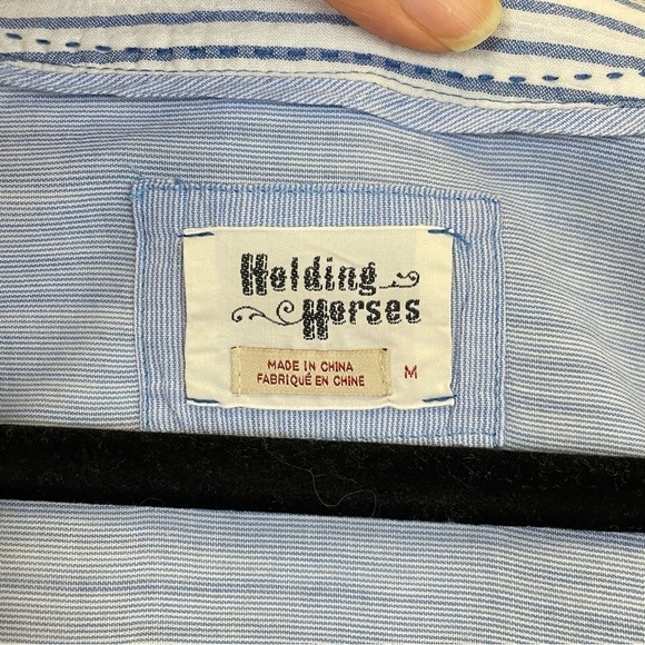 Anthropologie Holding Horses Striped Faux Wrap Western Coastal Tunic Top Size M - Picture 6 of 11